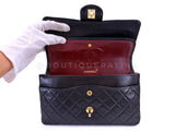 Chanel 1994 Vintage Black Medium Classic Double Flap Bag 24k GHW Lambskin 0O3