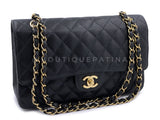 Chanel Vintage Caviar Medium Classic Flap Bag Black 24k GHW 2004 Double D3R