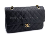 Chanel Vintage Caviar Medium Classic Flap Bag Black 24k GHW 2004 Double D3R