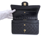 Chanel Vintage Caviar Medium Classic Flap Bag Black 24k GHW 2004 Double D3R