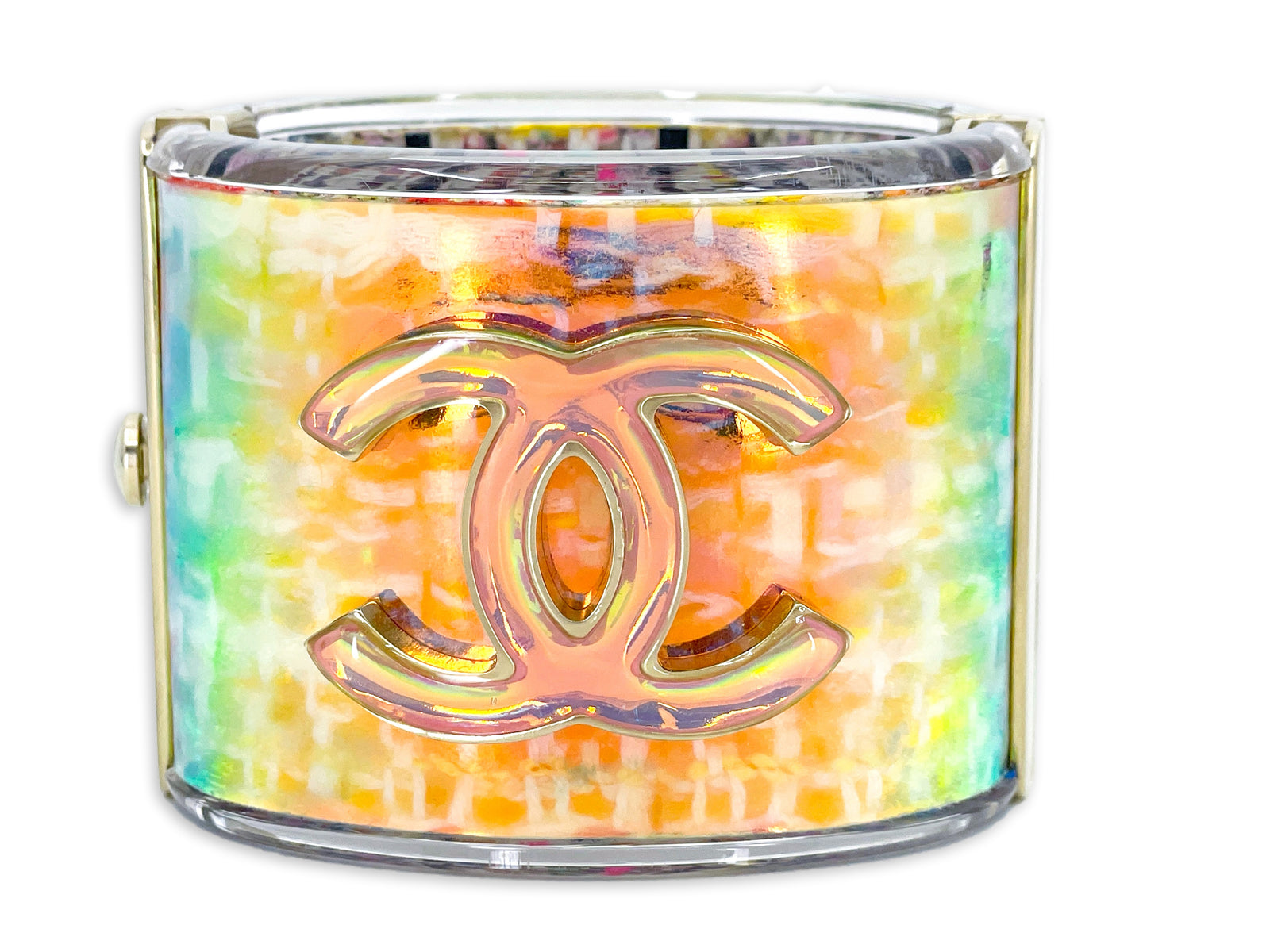 Chanel 2014 Supermarket Iridescent Holographic Resin CC Cuff
