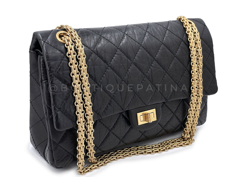 Chanel Black Quilted Aged Calfskin Leather Large Reissue Tote Chanel
