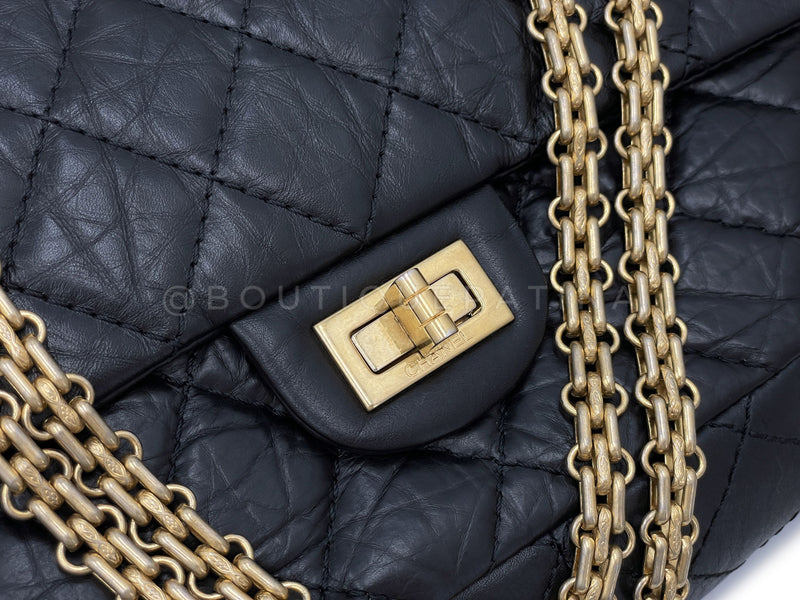 Chanel 2.55 225 Small reissue double flap bag aged Calfskin black GHW