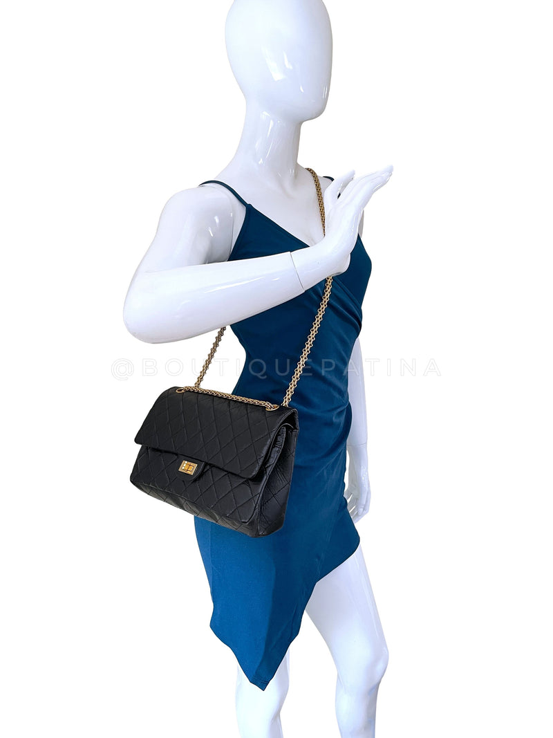 Chanel Black Aged Calfskin Reissue Medium 226 2.55 Flap Bag GHW – Boutique  Patina