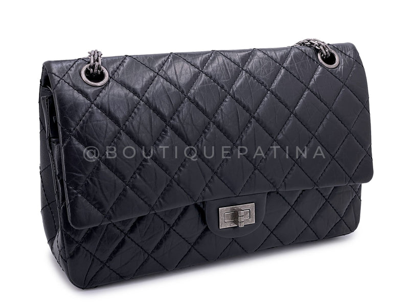 Chanel Reissue 226 Black Medium Classic Double Flap Bag RHW