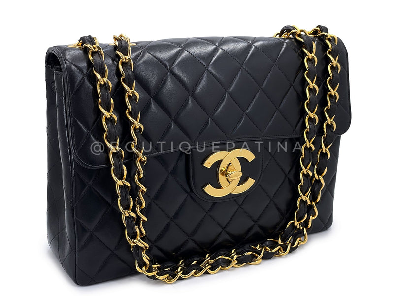 Chanel 1996 Vintage Jumbo Classic Flap Bag Black 24k GHW 3QC