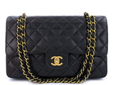 Chanel 1994 Vintage Black Medium Classic Double Flap Bag 24k GHW Lambskin 0O3