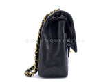Chanel 1994 Vintage Black Medium Classic Double Flap Bag 24k GHW Lambskin 0O3