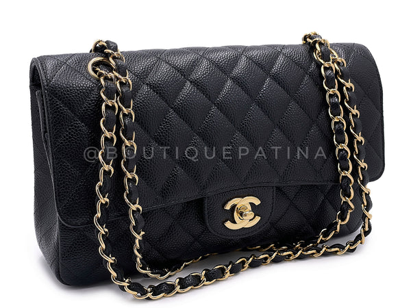 Chanel Black Caviar Classic Medium Double Flap Bag GHW