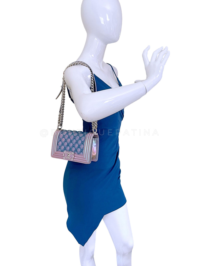 CHANEL Boy Shoulder Bag Blue Bags & Handbags for Women for sale