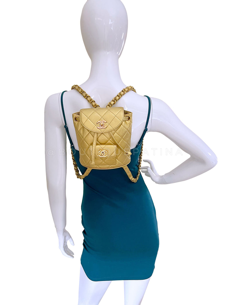 Chanel 1994 Gold Mini Duma Small Backpack Bag 24k GHW