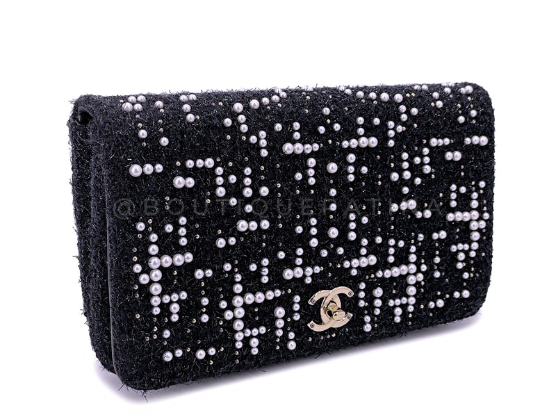 Chanel Pearl Clutch Bag 2017 Paris Cosmopolite Fantasy Tweed Flap
