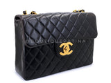 Chanel 1996 Vintage Black Jumbo Classic Flap Bag 24k GHW Lambskin  3QC