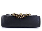Chanel 1996 Vintage Black Jumbo Classic Flap Bag 24k GHW Lambskin  3QC