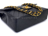 Chanel 1996 Vintage Black Jumbo Classic Flap Bag 24k GHW Lambskin  3QC