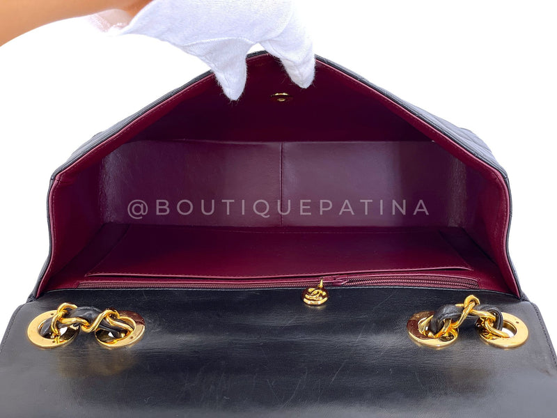 Chanel 1996 Vintage Black Jumbo Classic Flap Bag 24k GHW Lambskin  3QC