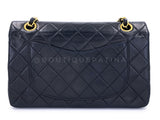 Chanel 1992 Vintage Black Lambskin Small Classic Double Flap Bag 24k GHW AGE