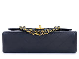 Chanel 1992 Vintage Black Lambskin Small Classic Double Flap Bag 24k GHW AGE