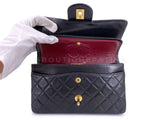 Chanel 1992 Vintage Black Lambskin Small Classic Double Flap Bag 24k GHW AGE