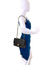 Chanel 1992 Vintage Black Lambskin Small Classic Double Flap Bag 24k GHW AGE