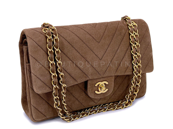 Chanel 1989 Vintage Chocolate Brown Suede Square Mini Flap Bag 24k GHW –  Boutique Patina