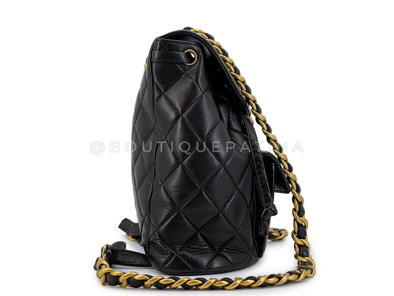 Chanel 1996 Vintage Black Lambskin Duma Backpack Bag 24k GHW CAR