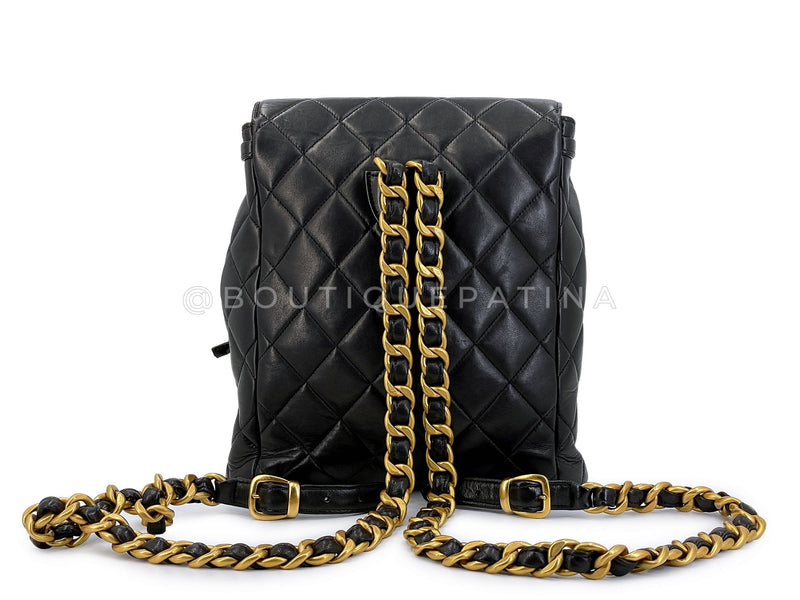 Chanel 1996 Vintage Black Lambskin Duma Backpack Bag 24k GHW CAR