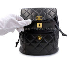 Chanel 1996 Vintage Black Lambskin Duma Backpack Bag 24k GHW CAR