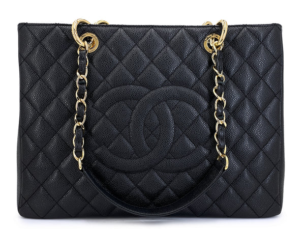 Chanel Black Caviar Grand Shopper Tote GST Bag GHW R1K