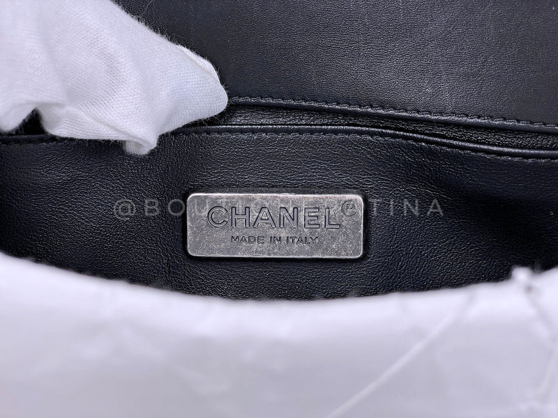 Chanel Lizard Boy Bag 2016 Rare Black Airlines Chevron Classic Flap