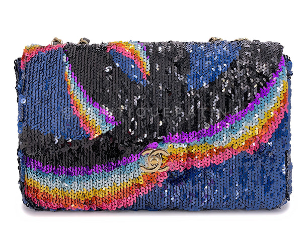Chanel 21K Rainbow Sequin Medium Flap Bag