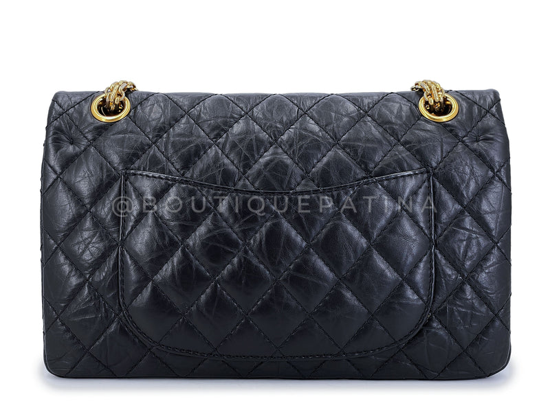 Pristine Chanel Black 225 Reissue Small 2.55 Flap Bag 24k GHW