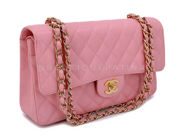 Chanel 2004 Vintage Sakura Pink Caviar Medium Classic Flap Bag 24k GHW