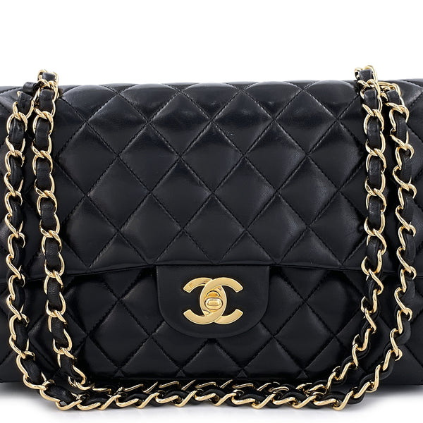 Chanel 2008 Vintage Black Medium Classic Double Flap Bag 24k GHW