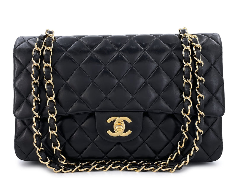 Chanel 2008 Vintage Black Medium Classic Double Flap Bag 24k GHW 0O3