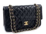 Chanel 2008 Vintage Black Medium Classic Double Flap Bag 24k GHW 0O3