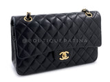 Chanel 2008 Vintage Black Medium Classic Double Flap Bag 24k GHW 0O3