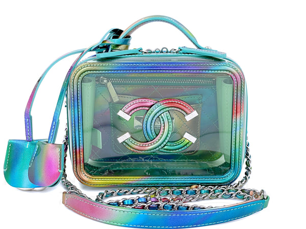 Chanel 20C Rainbow Filigree PVC Vanity Case Bag