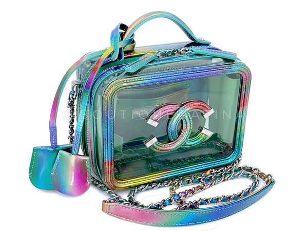 Chanel 20C Rainbow Filigree PVC Vanity Case Bag