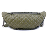 Chanel 17C Green Pink Sequin Coco Cuba Fanny Pack Belt Bum Bag