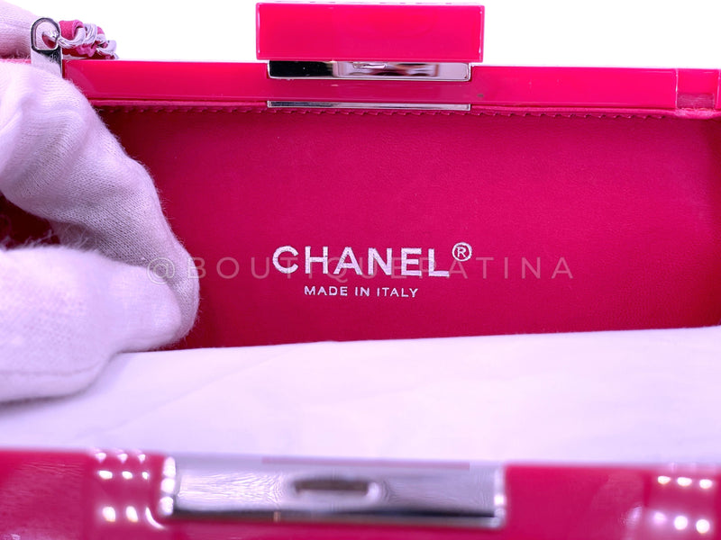 Chanel 2014 Pink Lego Brick Minaudière Plexiglass Clutch Shoulder Bag RHW