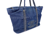Chanel Vintage 2007 Denim Luxury Ligne Soft Tote Bag SHW
