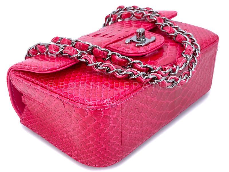 Chanel Pink Holographic Effect Python Leather Jumbo Classic Double Flap Bag  Chanel