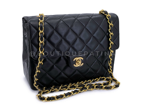 Chanel Black Caviar Rectangular Mini Chevron Classic Flap Bag SHW