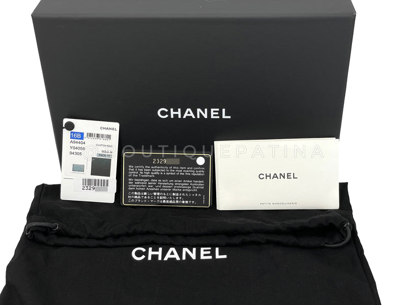 Pristine Chanel 16B Punk CC-Studded Piercing Clutch on Chain Bag Black