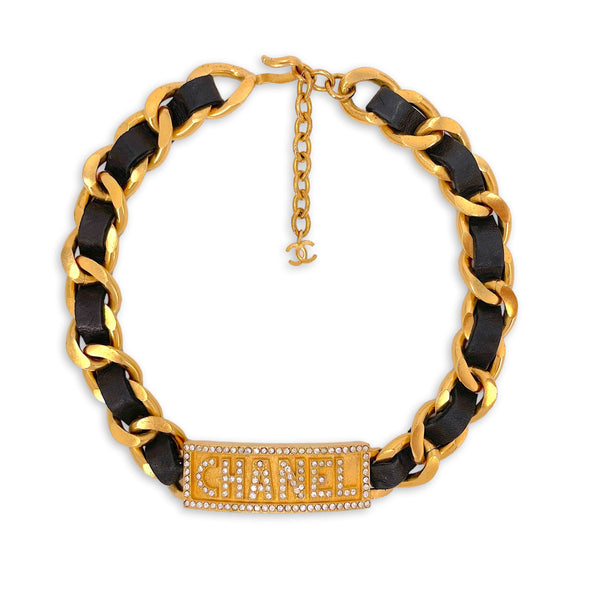 Chanel 23P Collections 2023 Crystal CC Gold Chain Pendant Necklace