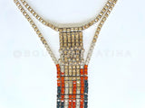 Chanel 19A Egypt Limited Crystal Mesh Rainbow Strass Necklace Multicolor Paris-New York Large 9DE