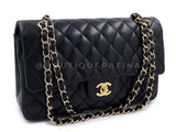 Chanel 2008 Vintage Black Medium Classic Double Flap Bag 24k GHW Lambskin