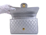 Chanel 1994 Vintage Silver Parent-Child Kelly Flap Bag 24k GHW