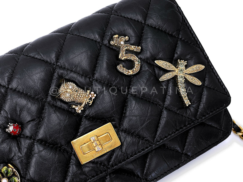 17P Chanel Black Lucky Charms Reissue WOC Wallet on Chain Bag